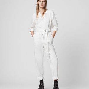 All Saints Lora Denim White Jumpsuit